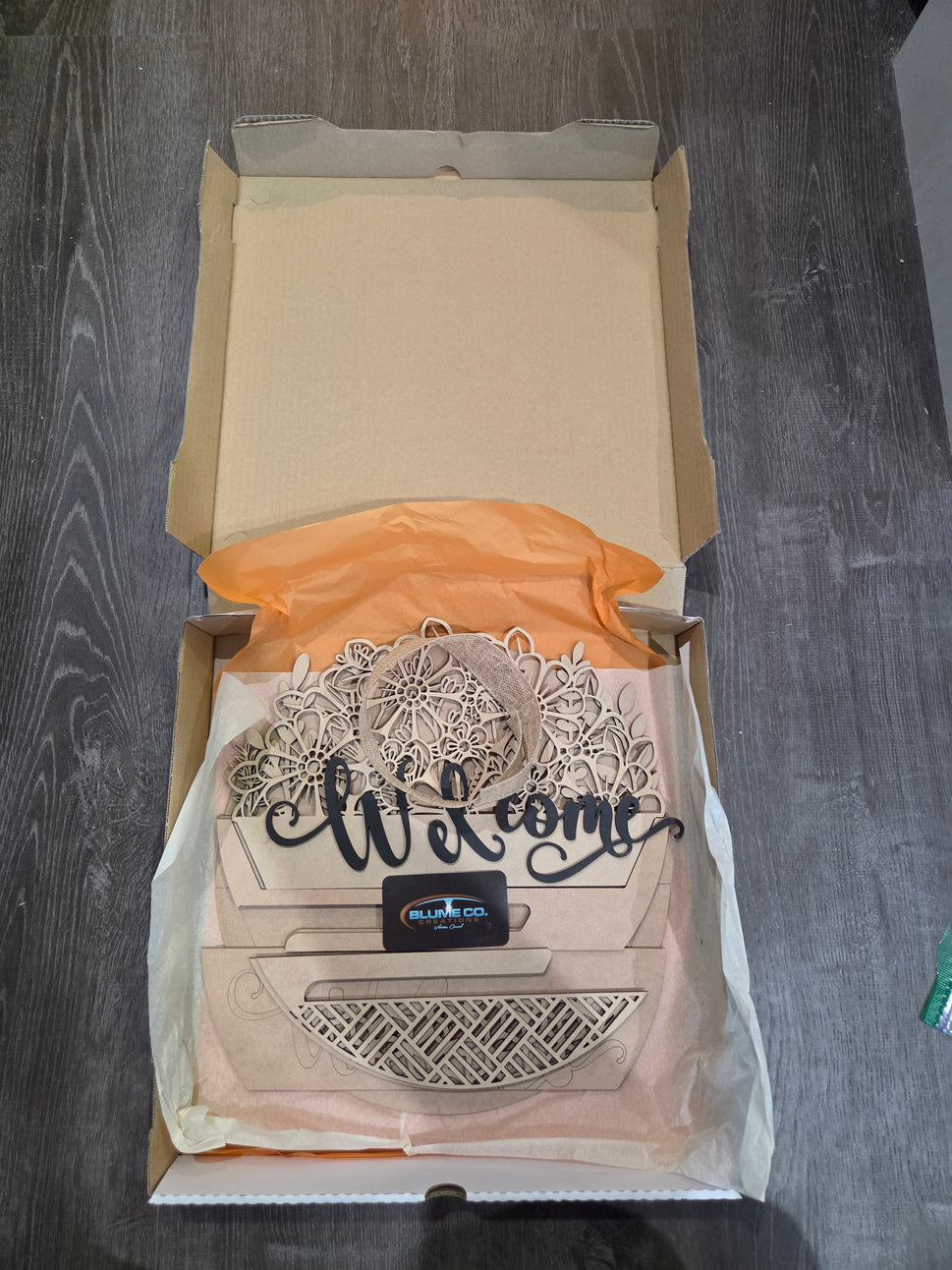 Interchangeable Top and Bottom welcome door signUnfinished Kit Small 13"