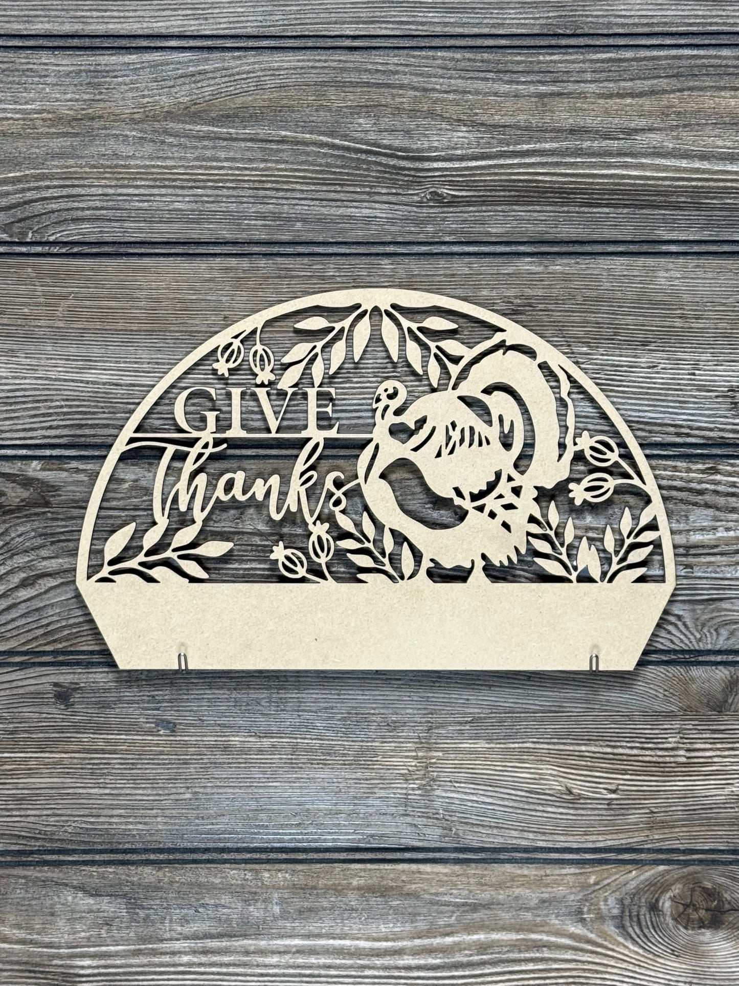 Interchangeable Topper Give Thanks Turkey-Unfinished - Blume Co. Creations