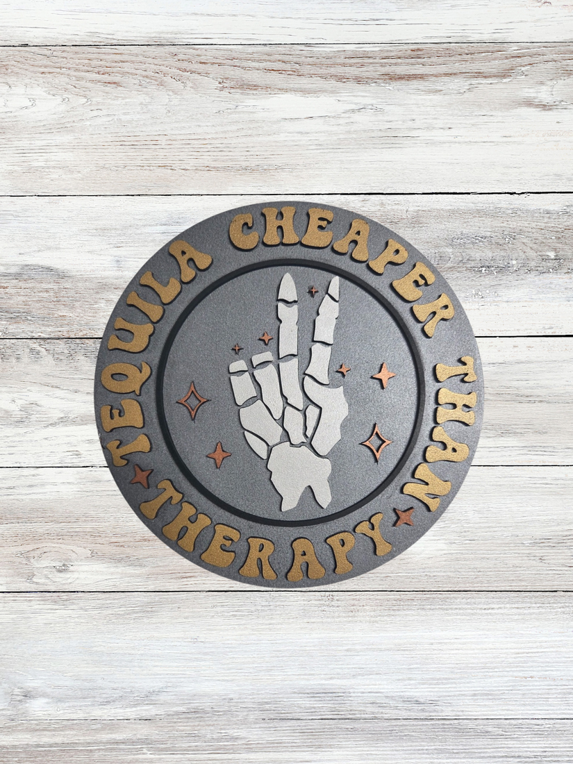 Tequila Cheaper than Therapy Wall Art - Blume Co. Creations