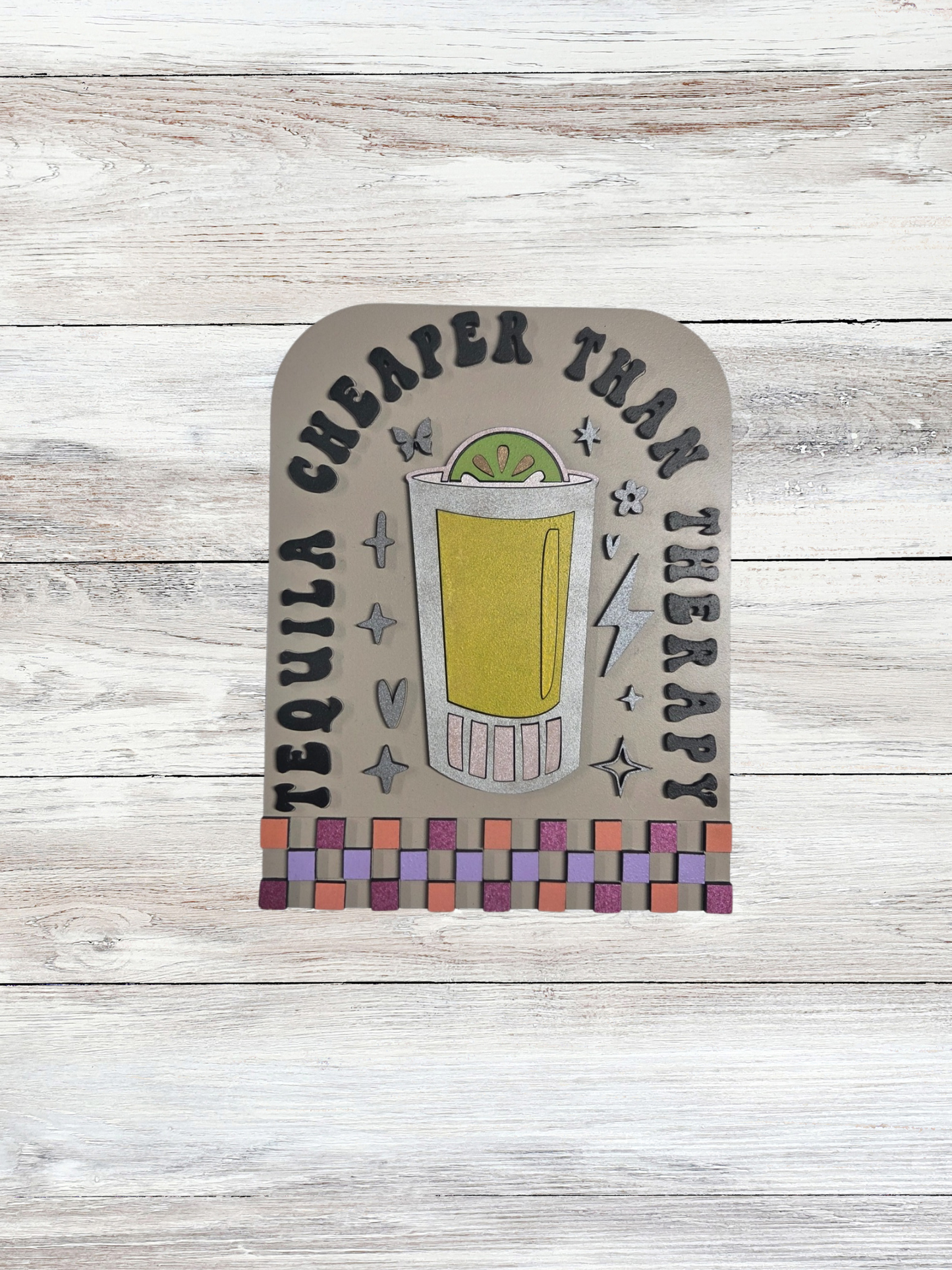 Tequila Cheaper than Therapy Wall Art - Blume Co. Creations