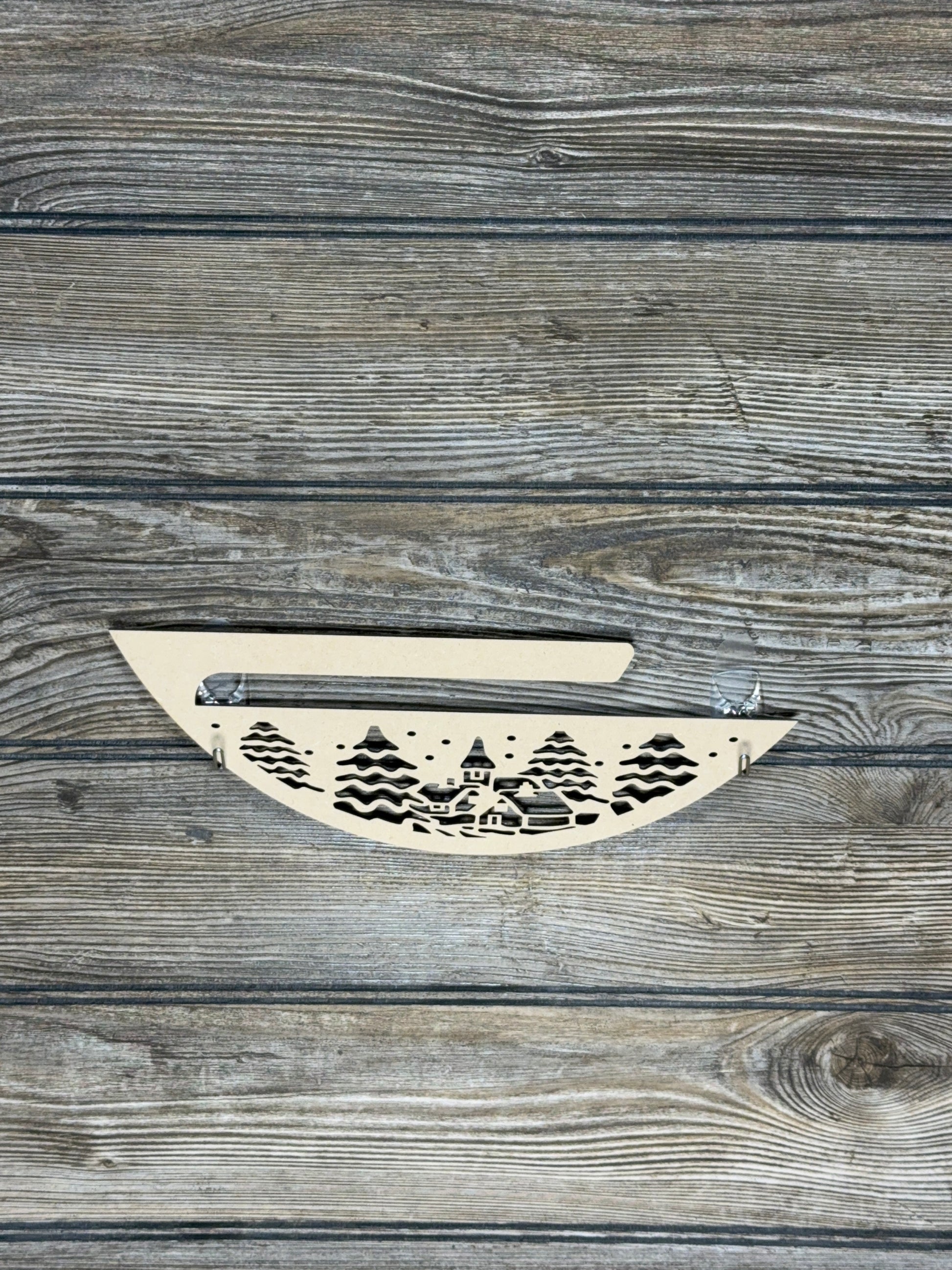 Interchangeable Bottom Church With Trees in Winter - Unfinished - Blume Co. Creations