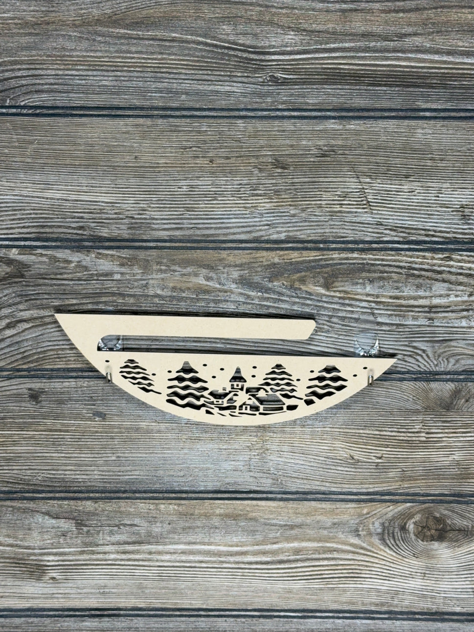 Interchangeable X Bottom Church With Trees in Winter - Unfinished