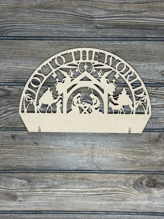 Interchangeable Topper Joy to the World Nativity-Unfinished - Blume Co. Creations