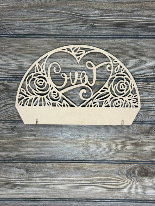 Interchangeable Topper Love Heart-Unfinished - Blume Co. Creations