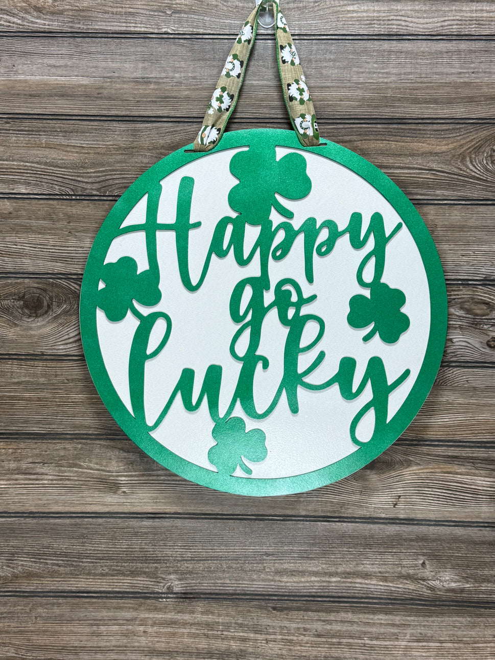 St. Patrick's Day-Happy Go Lucky-Shamrock Sign