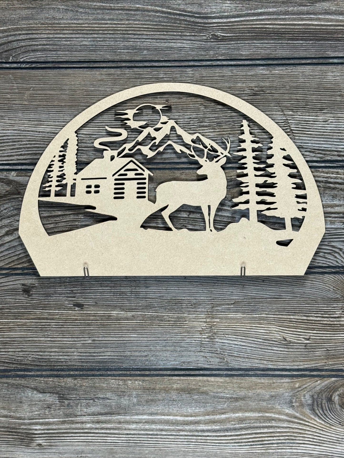 Interchangeable Topper Deer with House -Unfinished - Blume Co. Creations