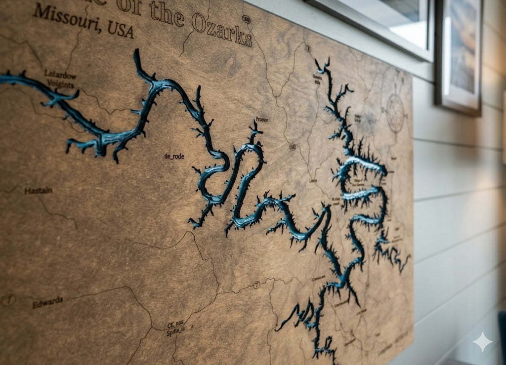 Lake of the Ozarks Wood Map - Blume Co. Creations