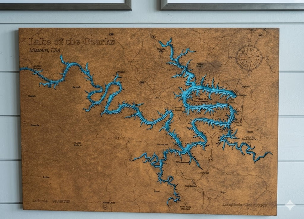 Lake of the Ozarks Wood Map