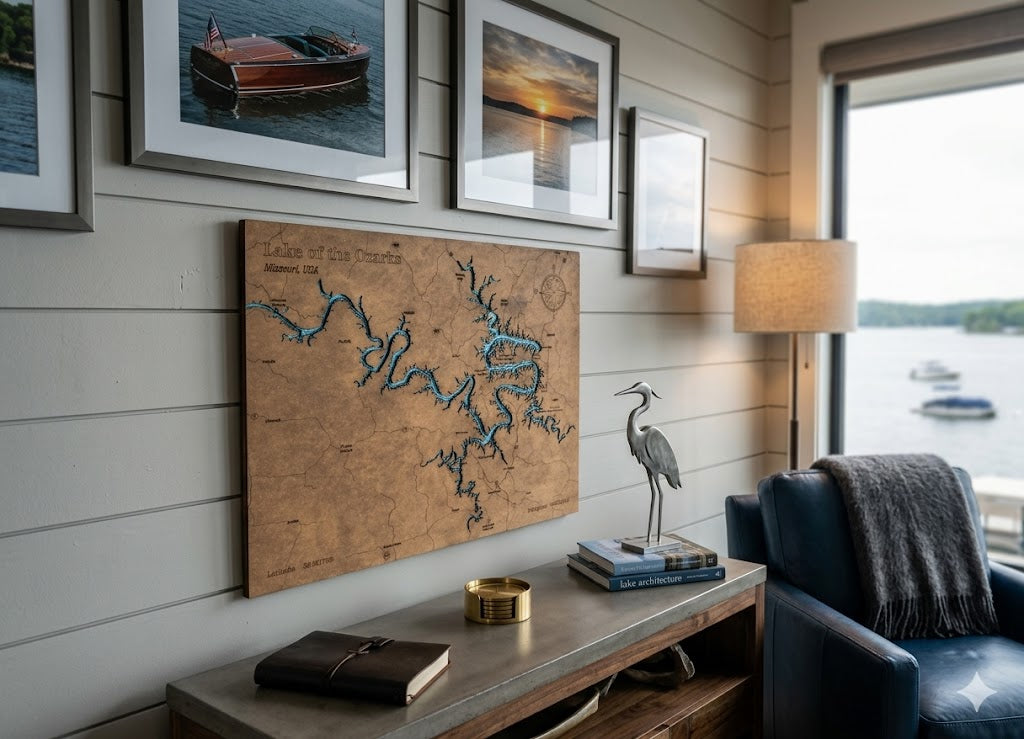 Lake of the Ozarks Wood Map - Blume Co. Creations
