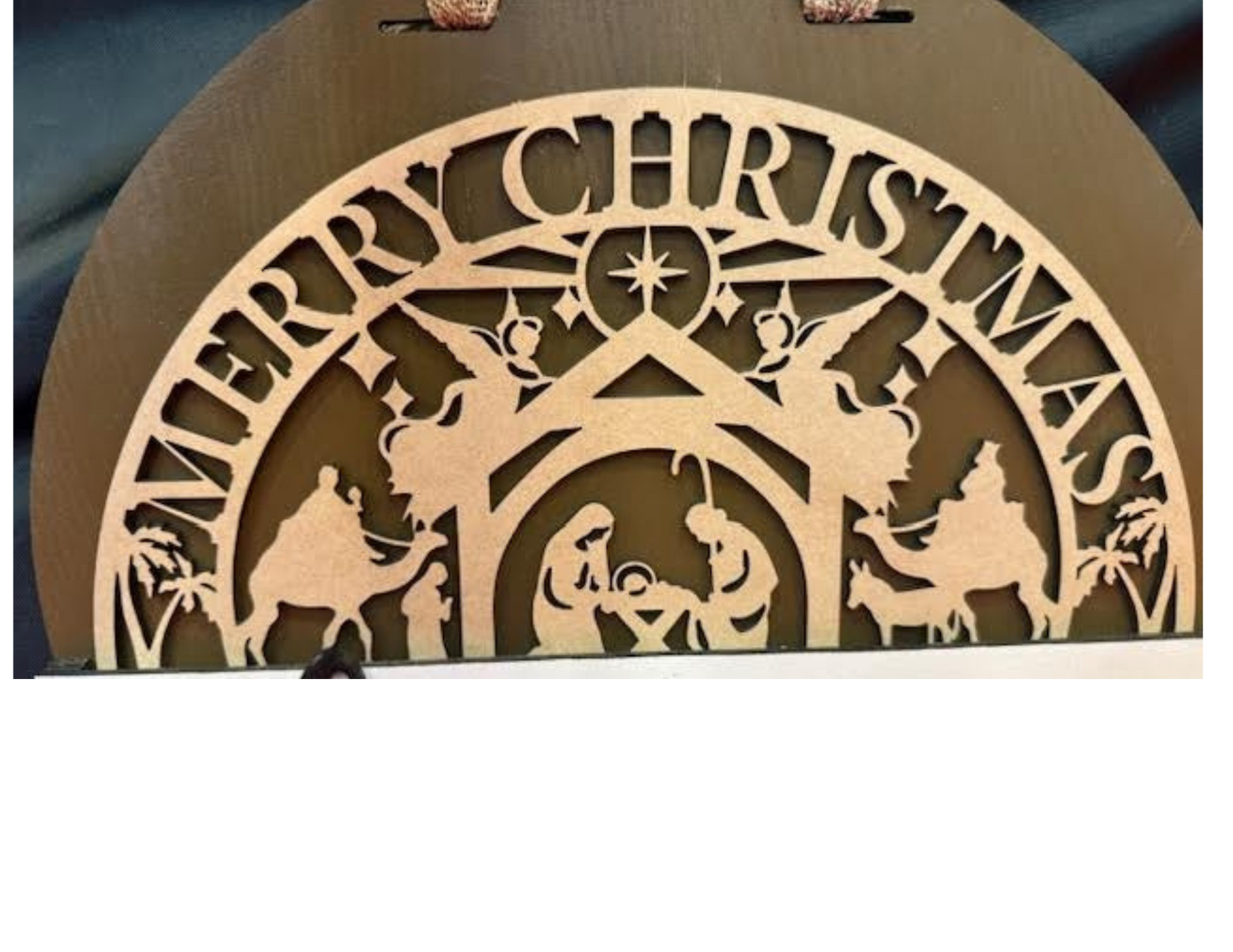 Interchangeable Topper Merry Christmas Nativity-Unfinished - Blume Co. Creations