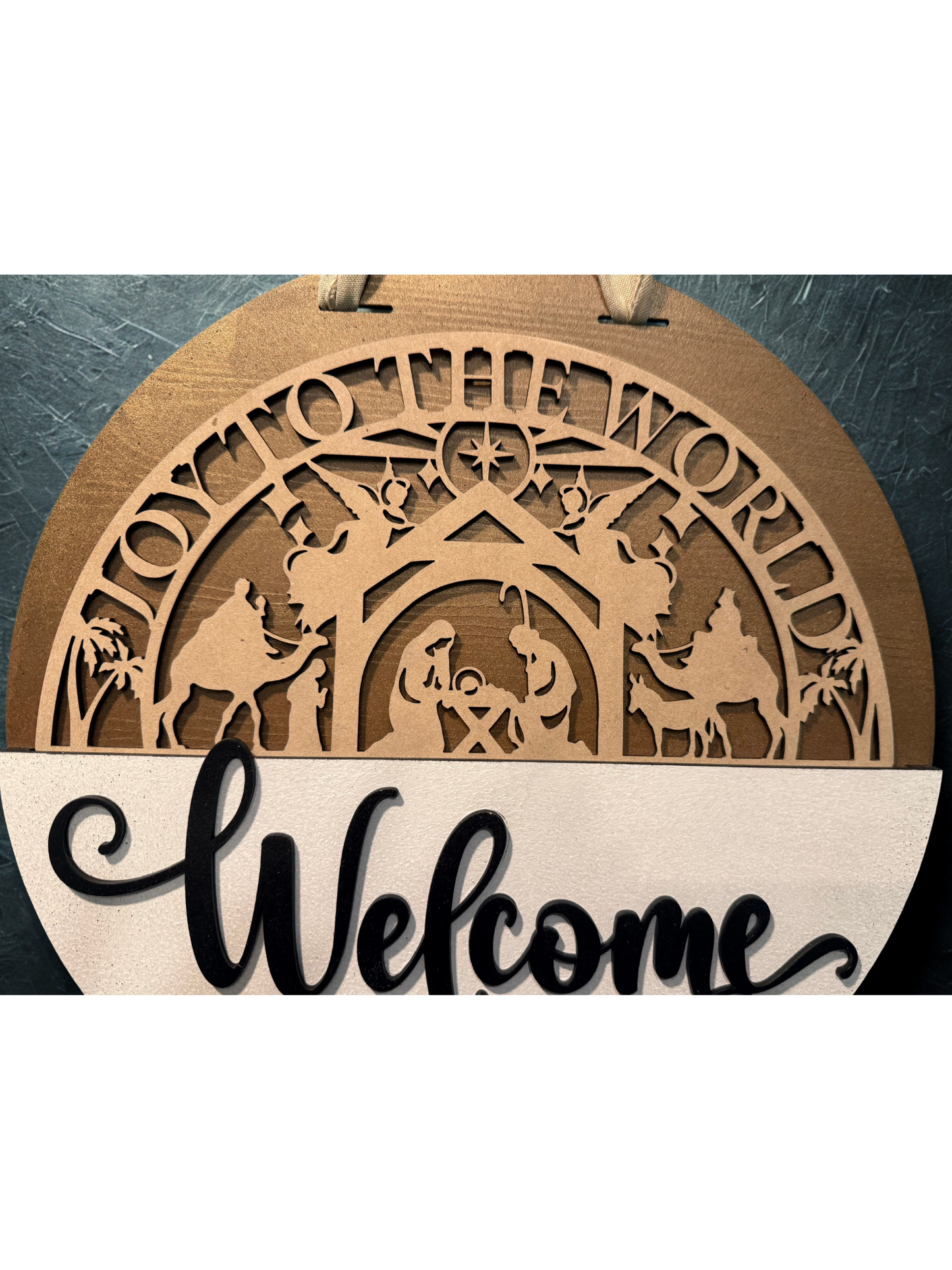 Interchangeable Topper Joy to the World Nativity-Unfinished - Blume Co. Creations