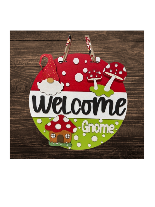 Welcome Gnome Large Sign